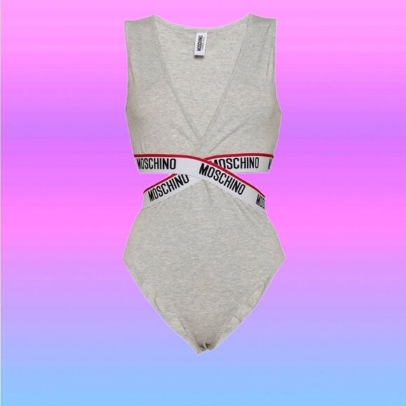 🔥MOSCHINO🔥 WOMAN'S GREY BODYSUIT sexy, sexy, sexy - SIZE LARGE *NWT - Picture 2 of 15